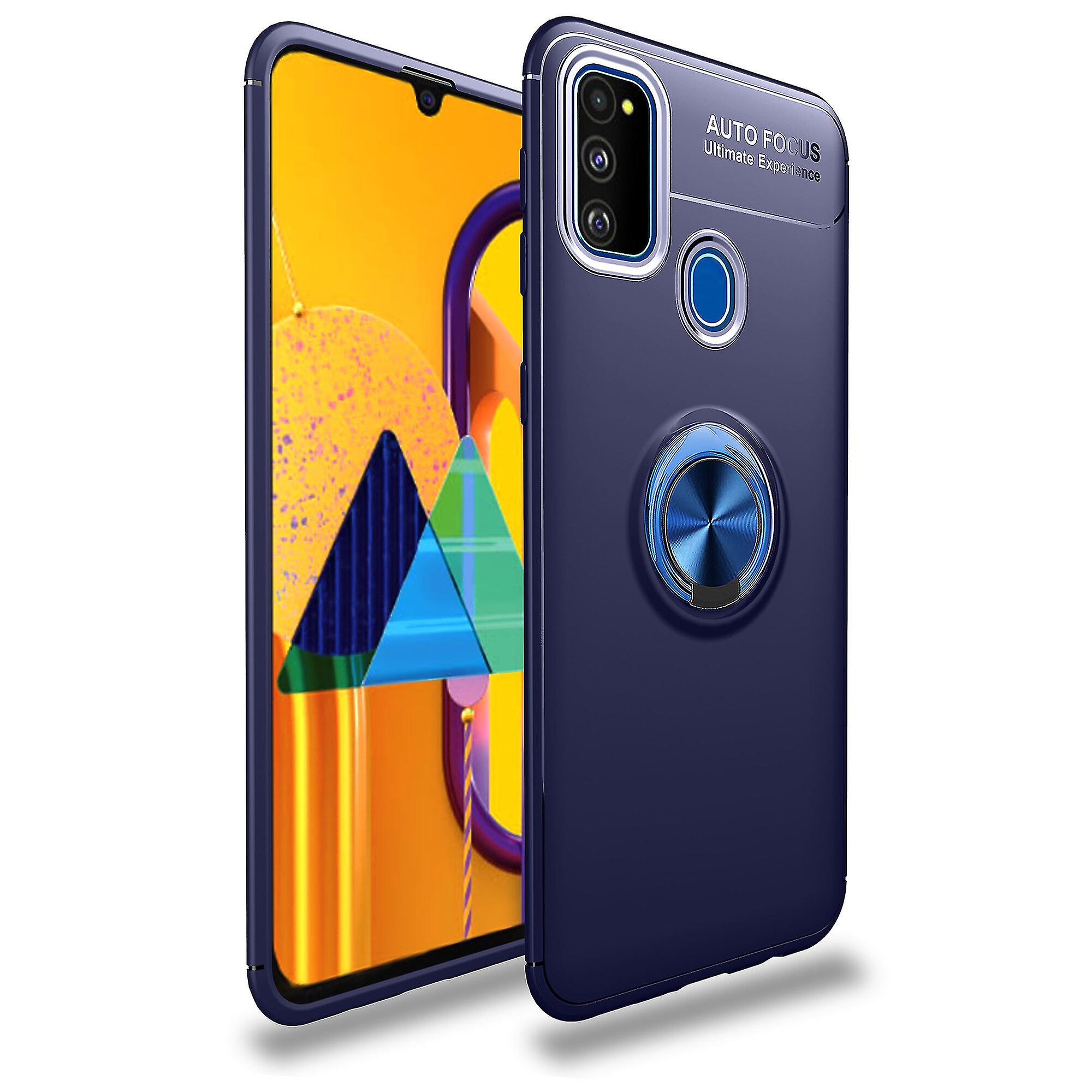 Shockproof Soft Gel Case For Samsung M30s - Metal Ring Stand, High Quality, Scratch-resistant, Non-slip, Dustproof, Full Protection