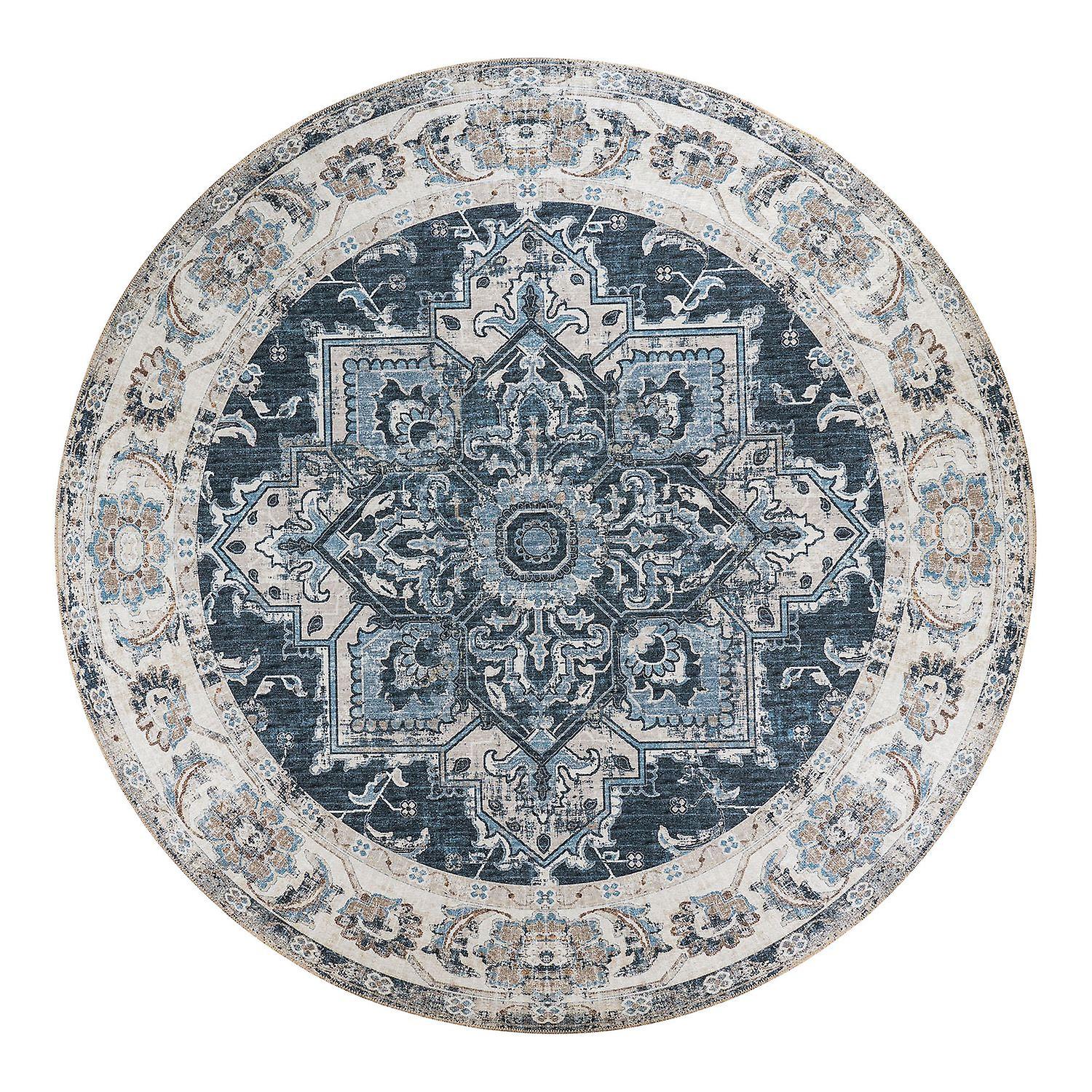 Blue round carpet Ø 200 cm