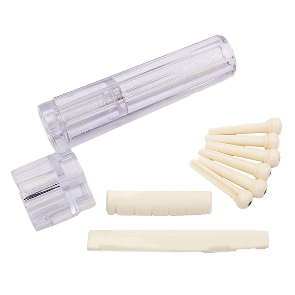 Acoustic Guitar Accessories Bridge End Pins+String Winder+Slotted Nut Saddle