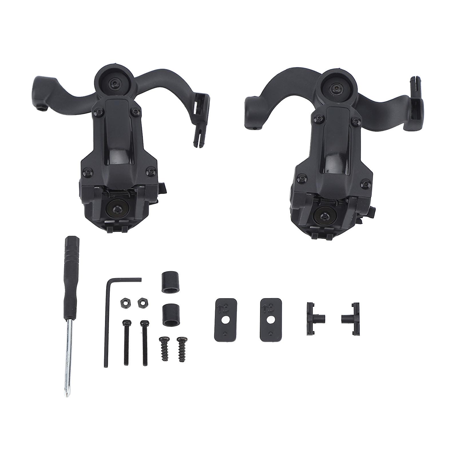 360 Degree Rotation Headset Helmet Guide Adapter Multi Angle Rotation Helmet Rail Adapter Sound Pickup Noise Reduction Headset Helmet Accessories ABS