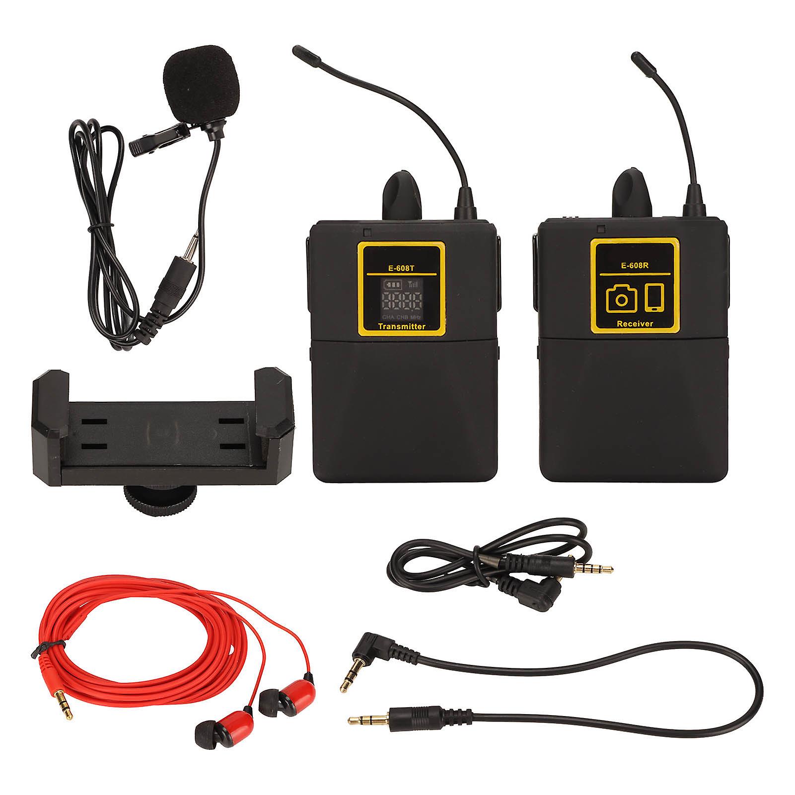 Wireless Lavalier Microphone System - Noise Canceling, 164ft Range, for Video Recording