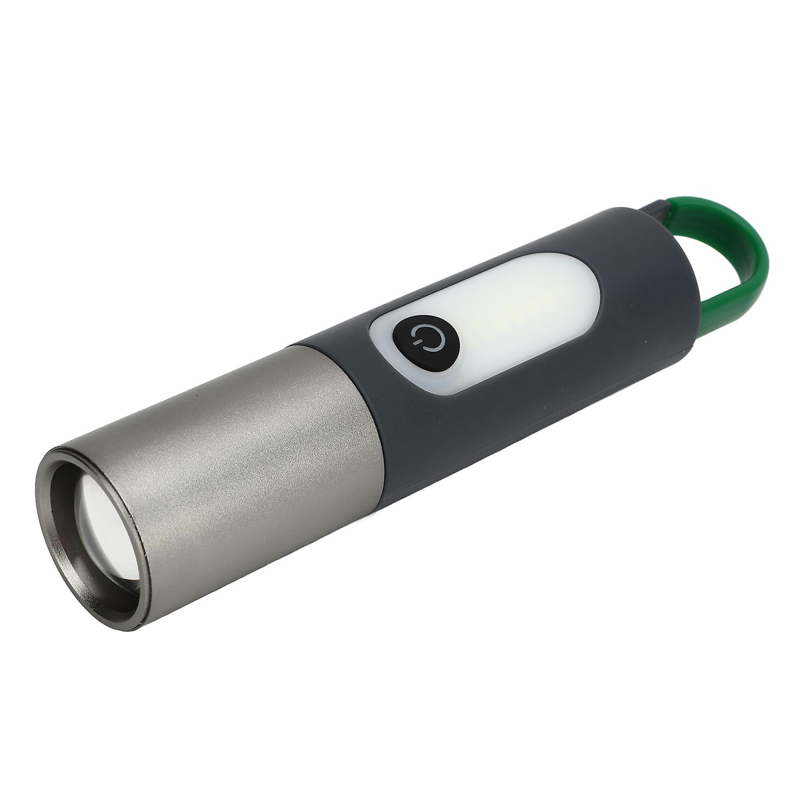 Outdoor Flashlight with Telescopic Zoom USB Rechargeable 4 Light Modes Super Bright Flashlight with Hook for Camping 