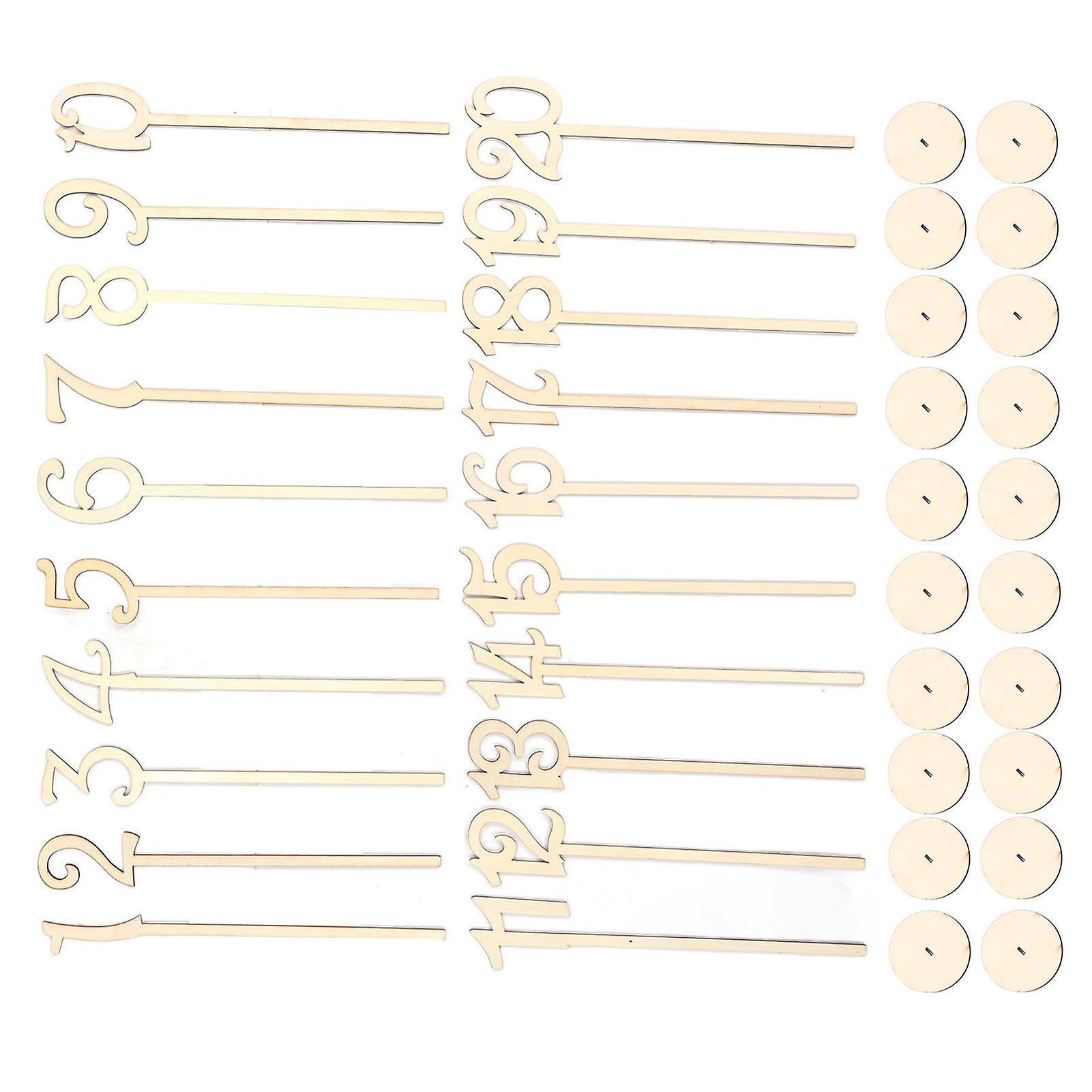 Wooden Table Numbers 1 to 20 Retro Style DIY Making Reusable Easy Cleaning Poplar Table Numbers Decoration for Parties 