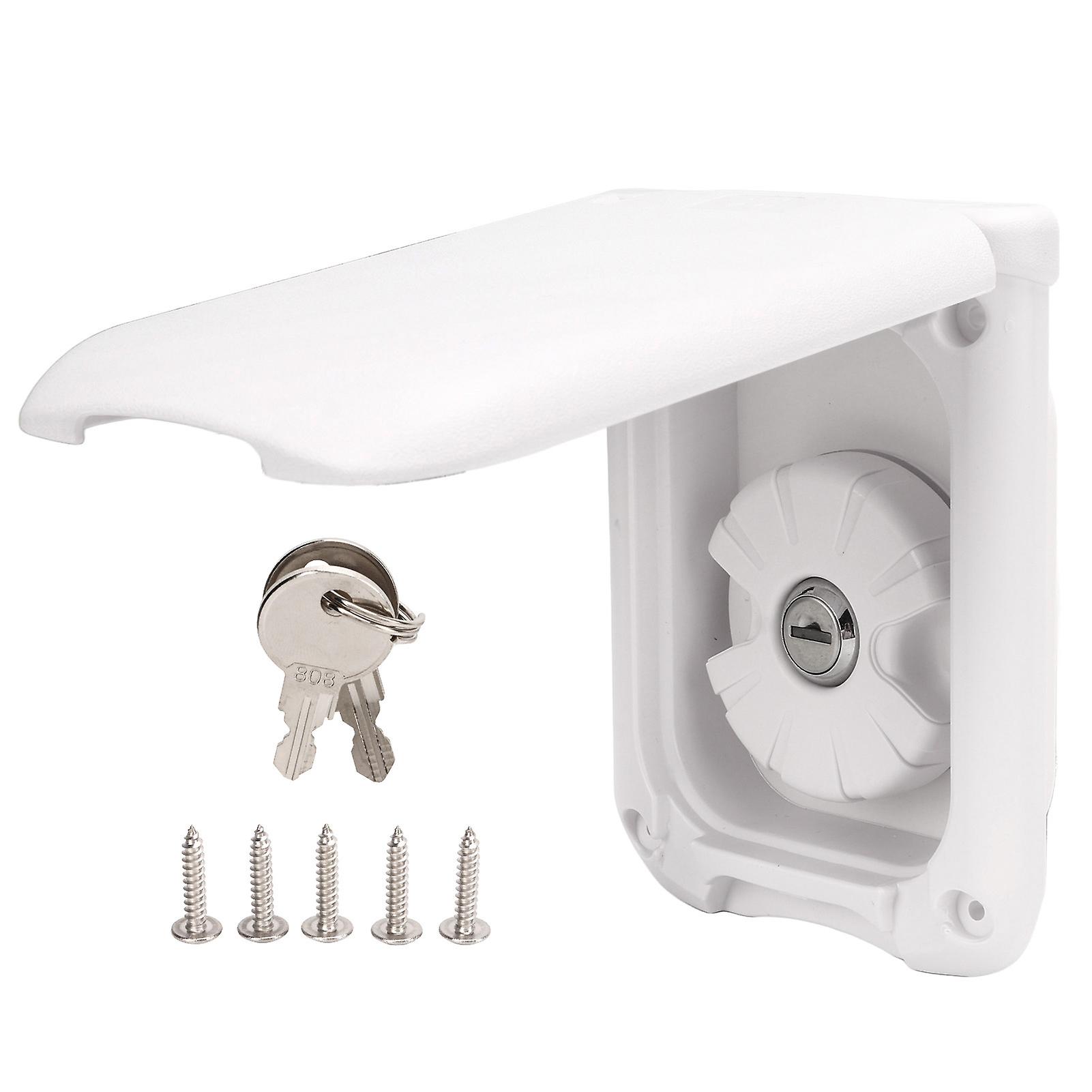 RV Gravity Fresh Water Fill Hatch Inlet Square White with Keys for Motorhomes Campers Trailers Caravans Yachts
