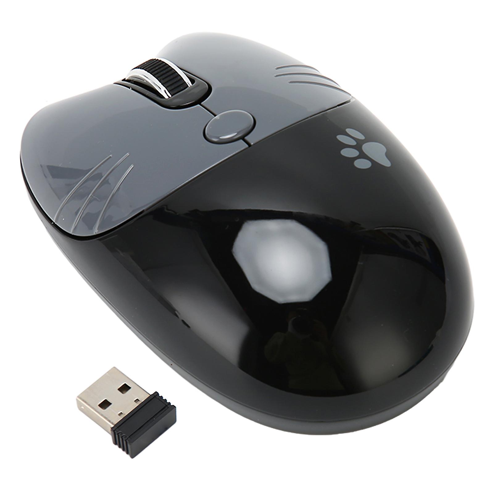 Wireless Mouse BT5.1 Or 2.4GHz Silent Click Adjustable DPI Auto Sleep Office Mouse for Girl Working Family School Cafe Black Gray 