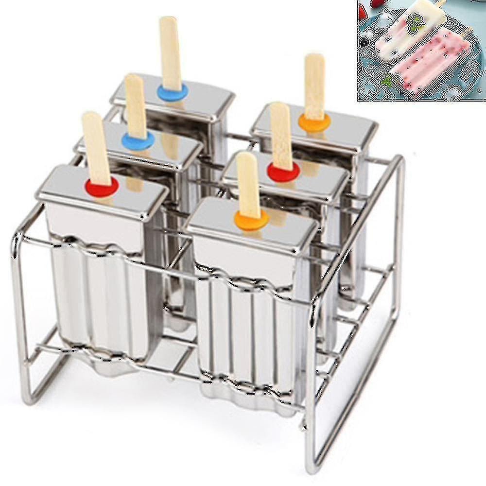 6 Gitter Edelstahl DIY Eiscremeform Eiswürfel-hy