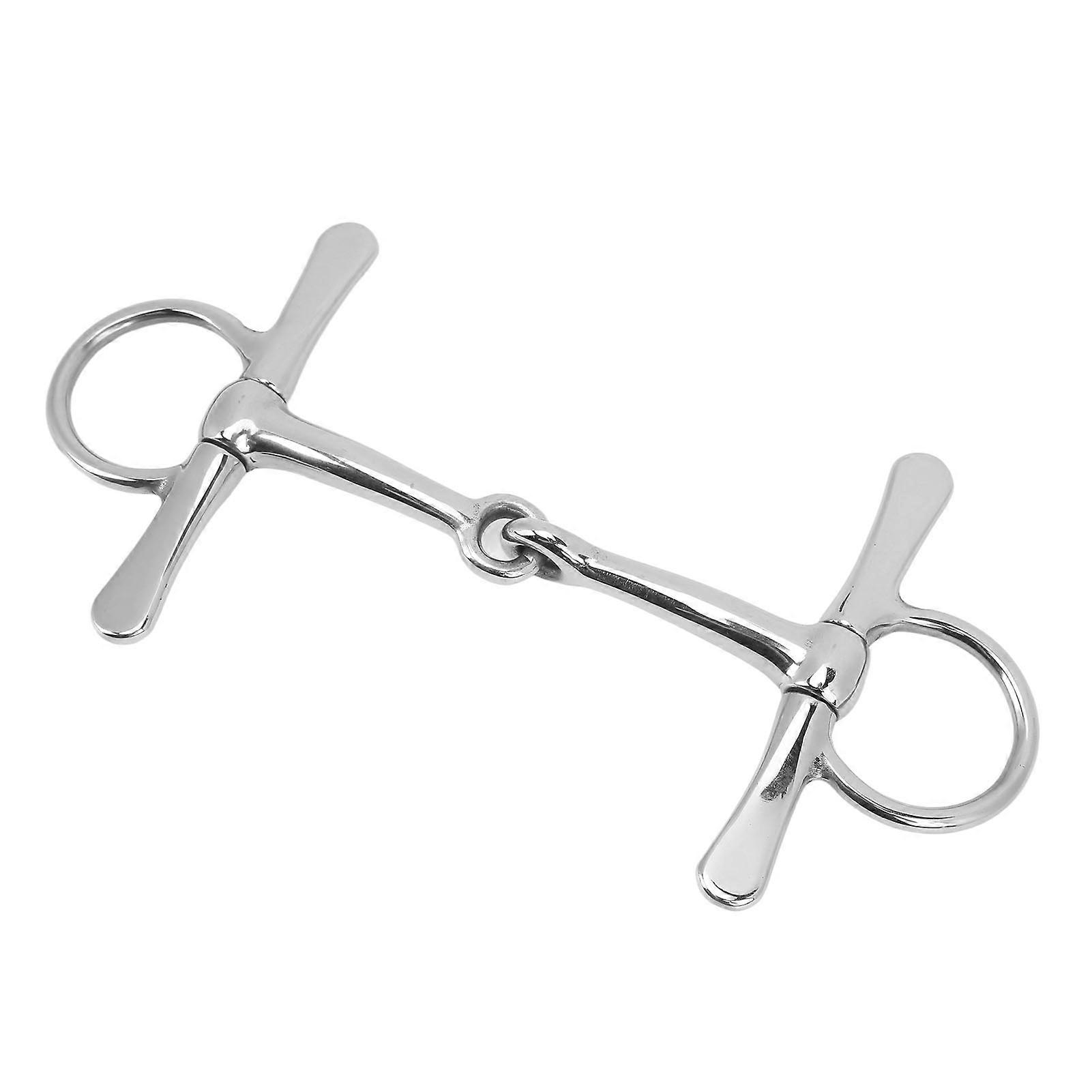 Full Cheek Snaffle Bit Full Cheek Horse Snaffle Stainless Steel Horse Mouth Bit Garden Farming Horse Chewing Mouth Roller 125mm