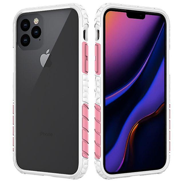 Apple iPhone 6/7/8 Transparent Shockproof Protective Case - White  Pink