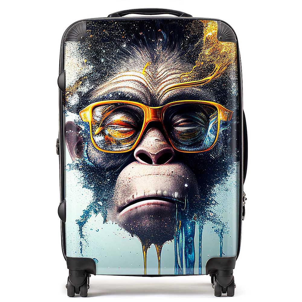 Monkey With Glasses Splashart Suitcase