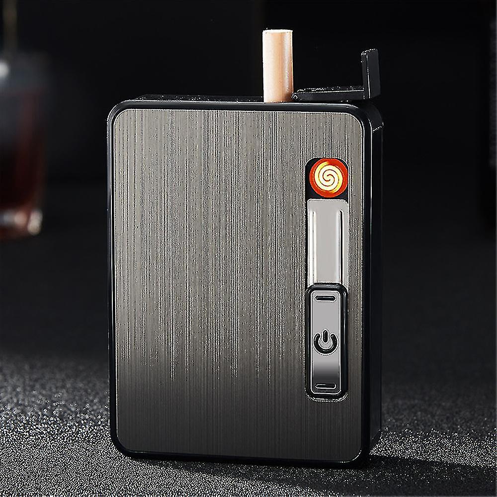 2-In-1 Automatic Rechargeable Cigarette Case Cigarette Lighter Flameless Lighter