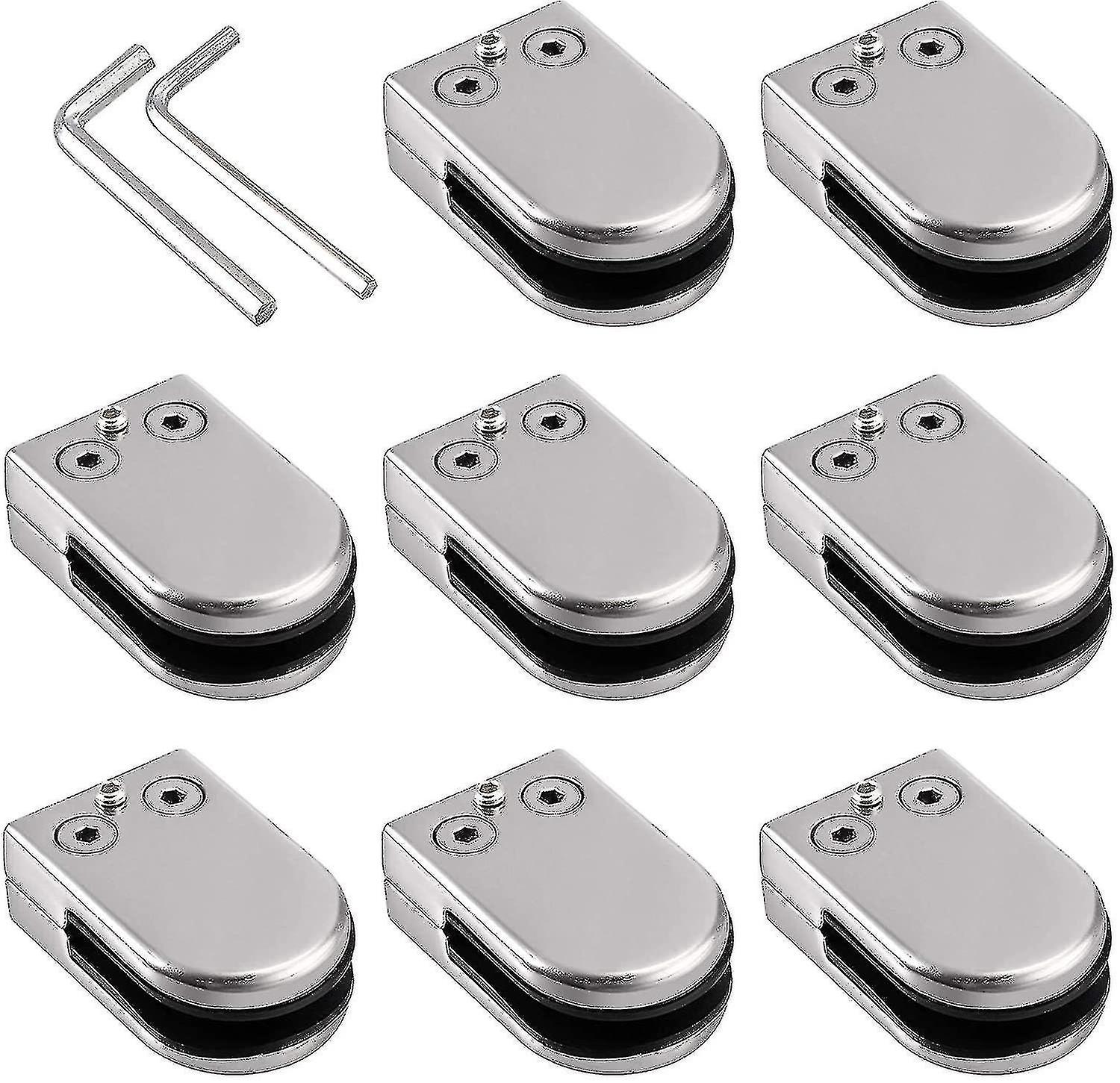 8 قطع زجاج المشابك 10-12mm بين قوسين زجاج الفولاذ المقاوم للصدأ الزجاج المشبك قابل للتعديل لدرج الدرابزين