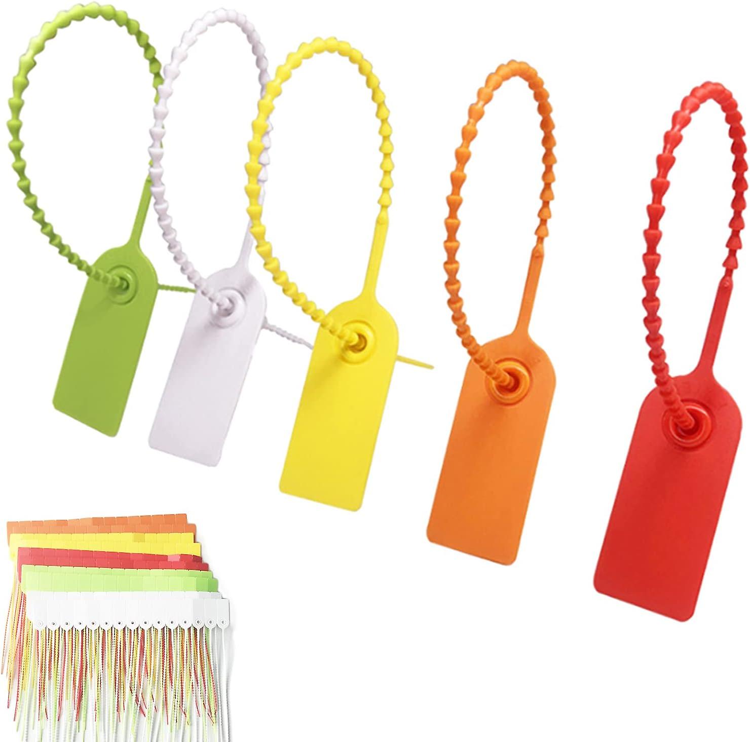 100 Pieces Plastic Cable Ties, Multicolor Cable Ties, Cable Ties Labels, Plastic Security Labels, Anti-Counterfeiting Buttons for Clothing and Logist