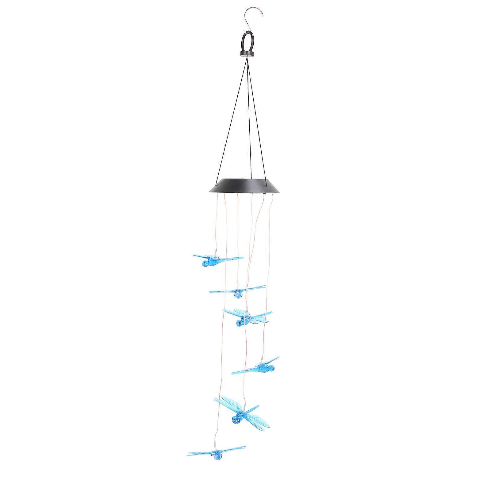 Solar Dragonfly Wind Chimes Light Ip45 Waterproof 6leds 100lm Solar Dragonfly Wind Chimes With Hook