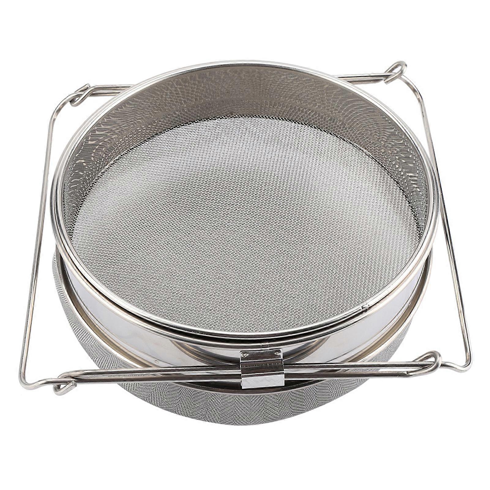 Big Stainless Steel Double Layer Honey Sieve / Strainer / Filter Set with Adjustable Arms