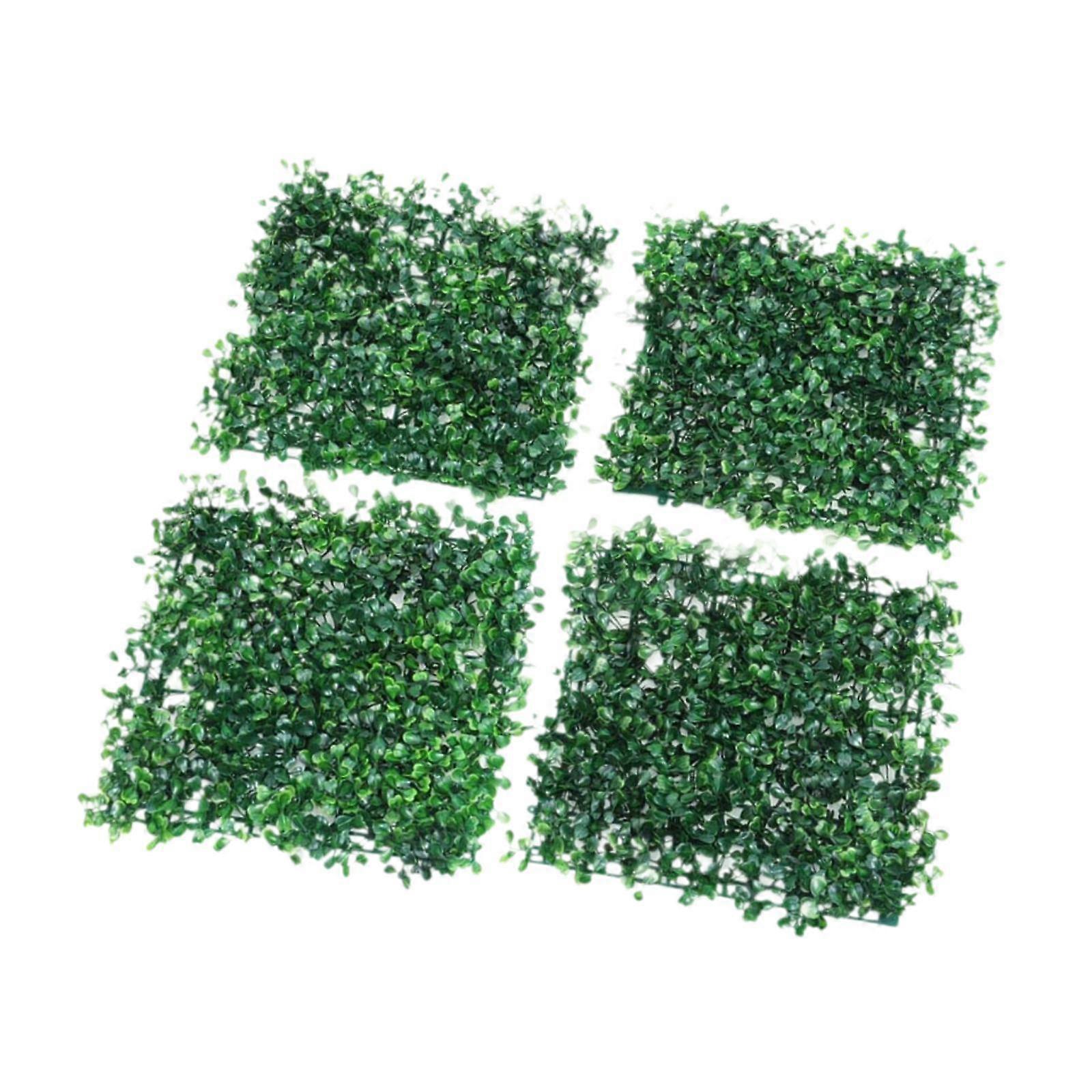 4 Pieces Grass Wall Panels Artificial Grass Backdrop Wall for Backyard Fence