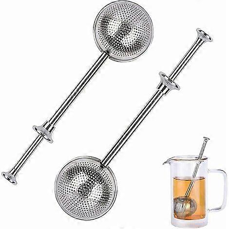 Stainless Steel Telescoping Tea Infuser, Mesh Tea Strainer with Handle, For Teapot/Cup/Can, For Loose Tea Leaves, Spices 2pcs