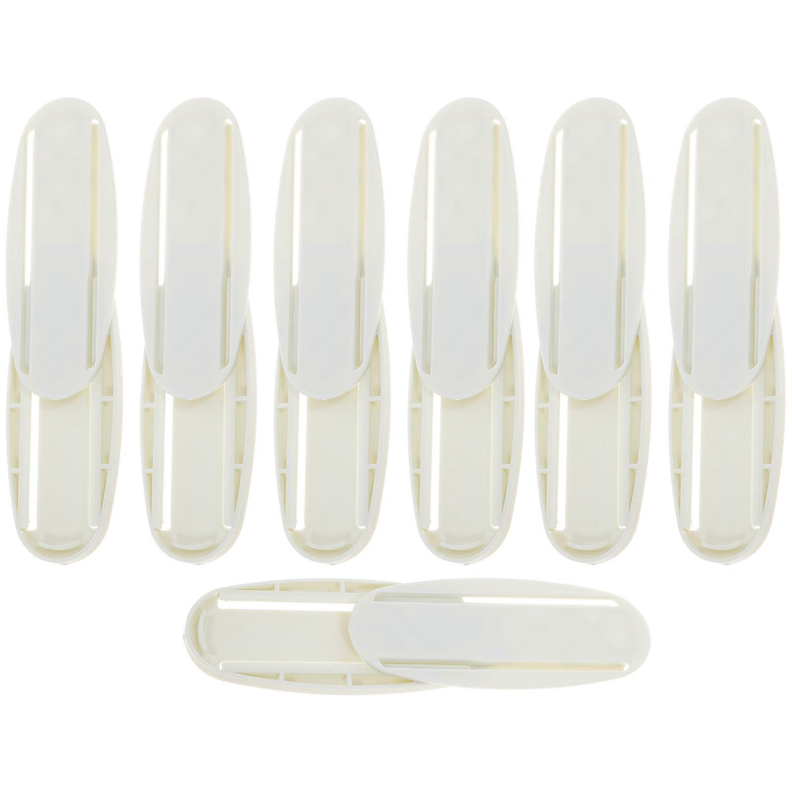 7 Set Traceless Punch Free Socket Holder Wall-mounted Cable Patch Panel Stand Hanging Socket Organizer (White)