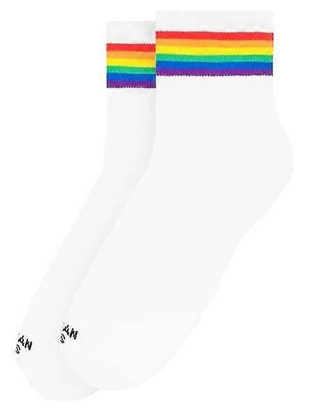 American Socks Rainbow Pride Ankle High Socks - White