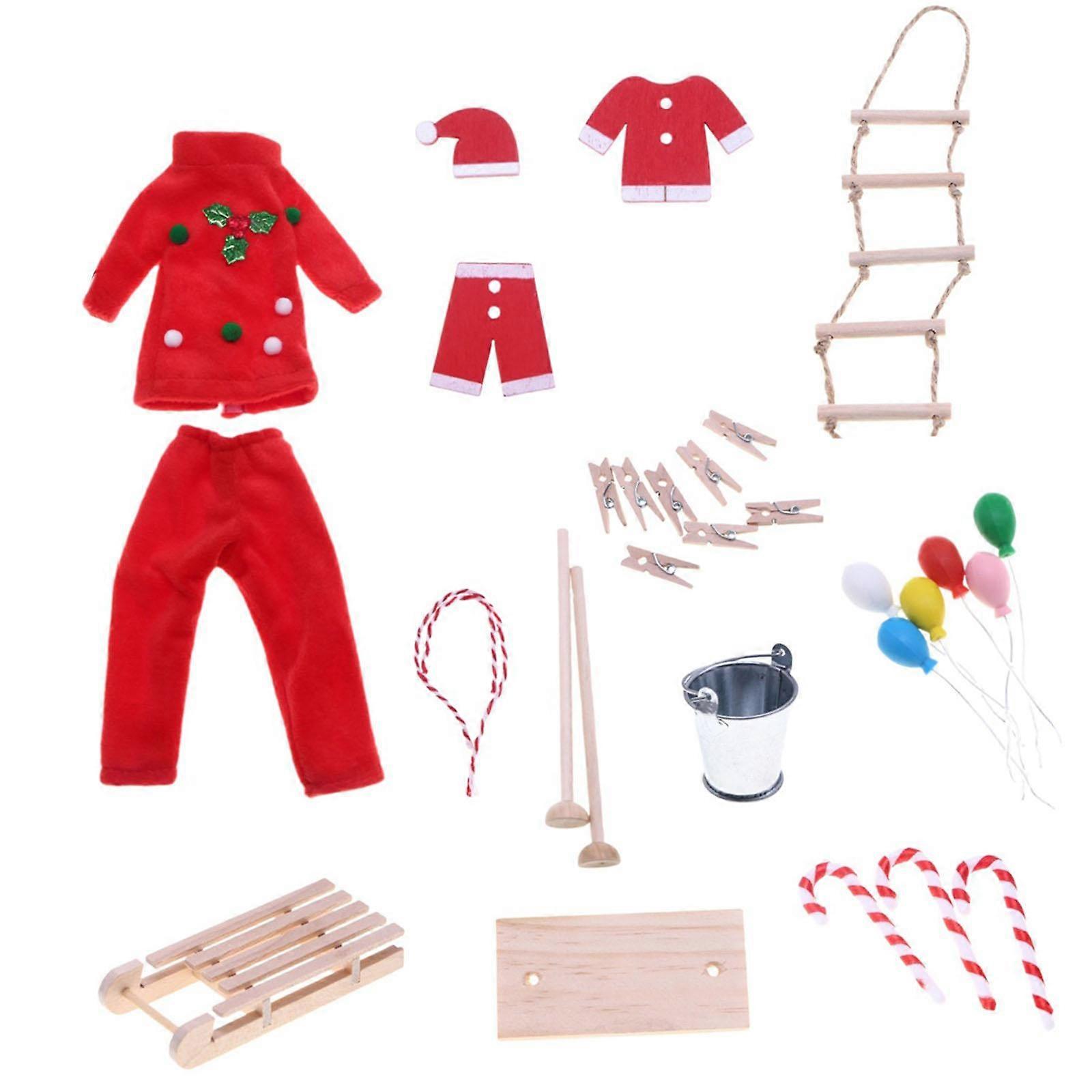 Christmas Elf Dolls Clothes Accessories for Building Model Train DIY Projects