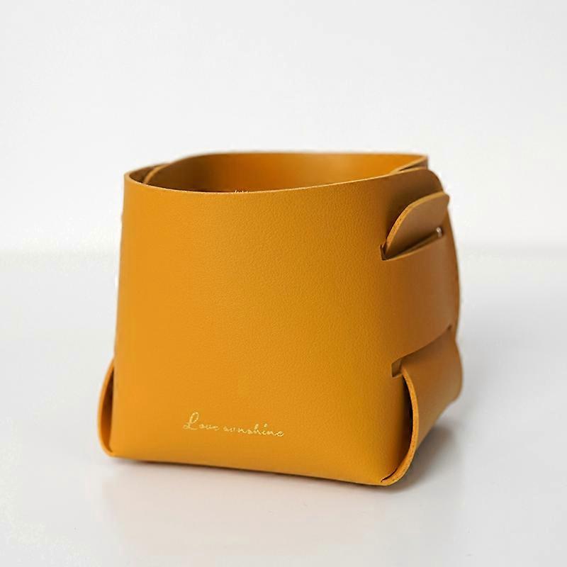 Leather Porch Key Storage BoxFolding Living Room Bedroom Desktop Cosmetics Remote Control Stationery Sundry Storage Bsket Home