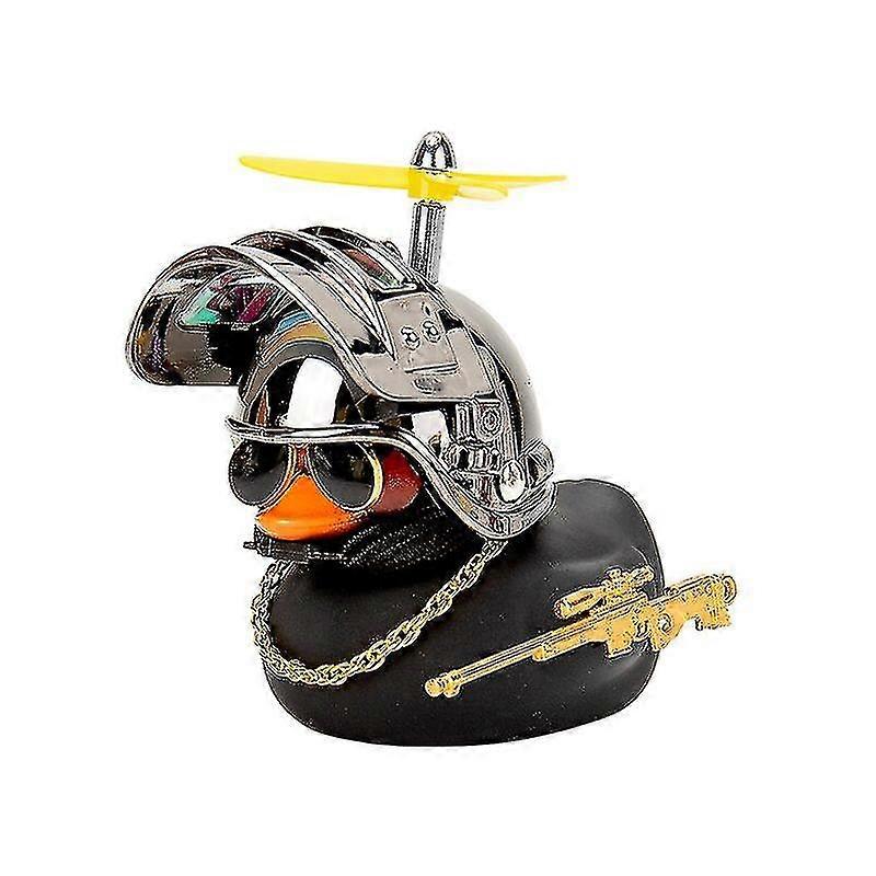 Brudt vindgummiand med hjelm Vedhæng Duck Bil Ornamenter Dekorationer Hjelm Duck Ducky Cykel Vindmotor Tilbehør