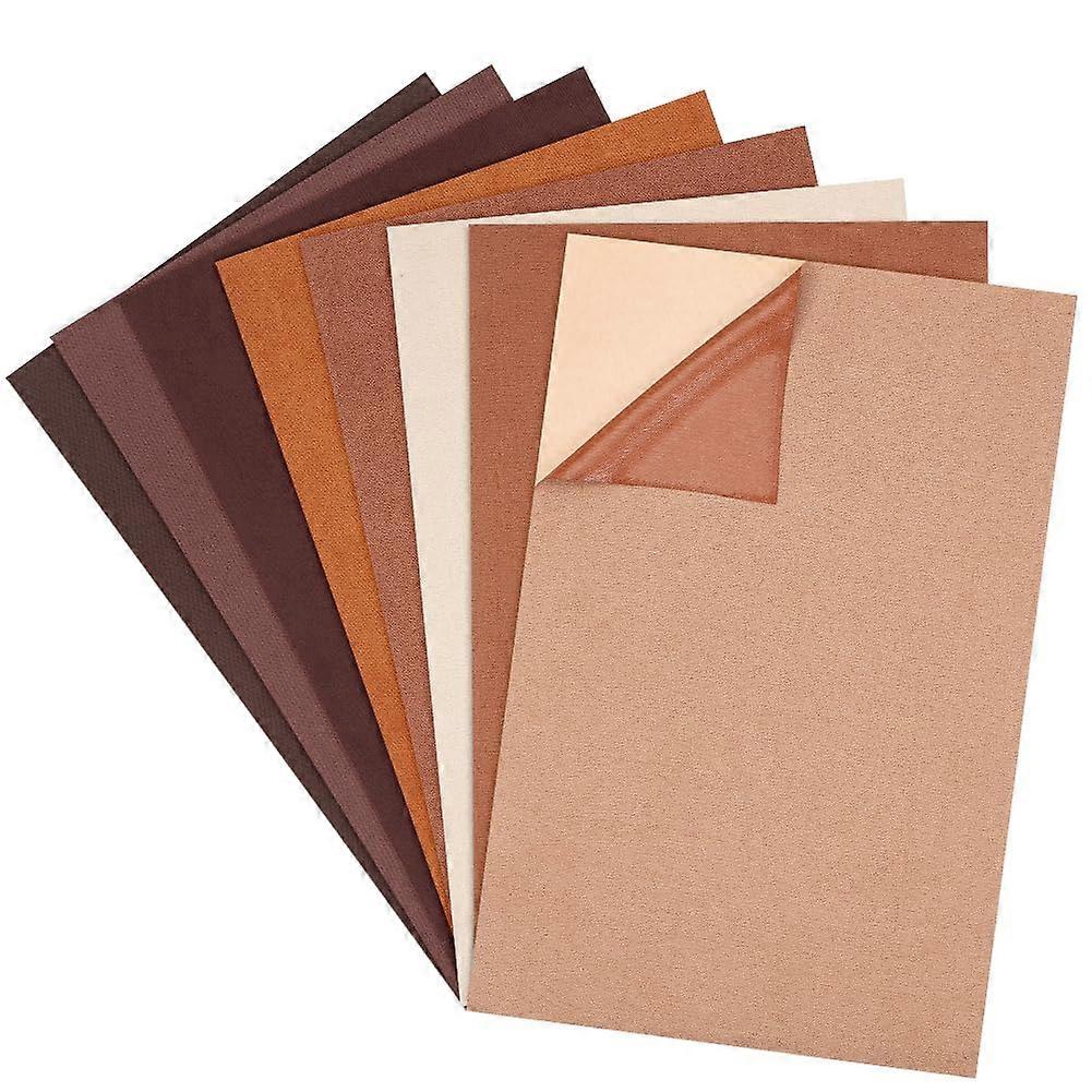 8Style Faux Suede Self-Adhesive Repair Patch 11.8x7.8inch Brown Series Couch Patch Repair Fabric