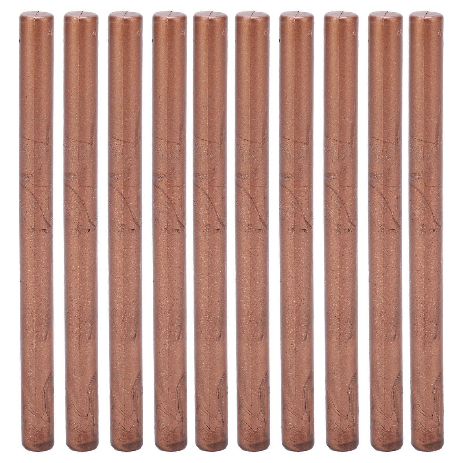 10個のシーリングワックススティック封筒カード原稿用の便利な無煙フレキシブルホットシールスティックレッドブロンズ