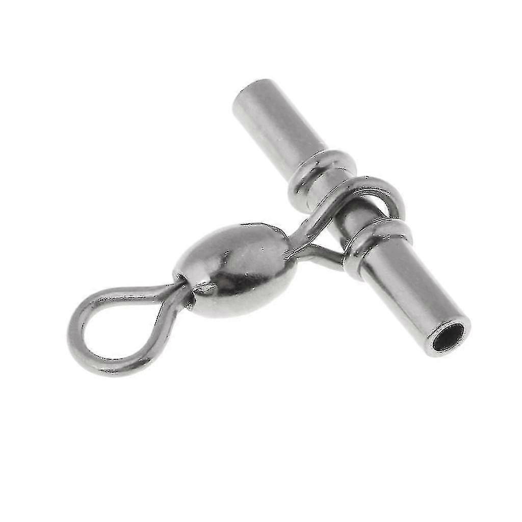 2x 10pcs Cross Line Crane Fishing Swivels Brass Tube Rolling Swivel Connector