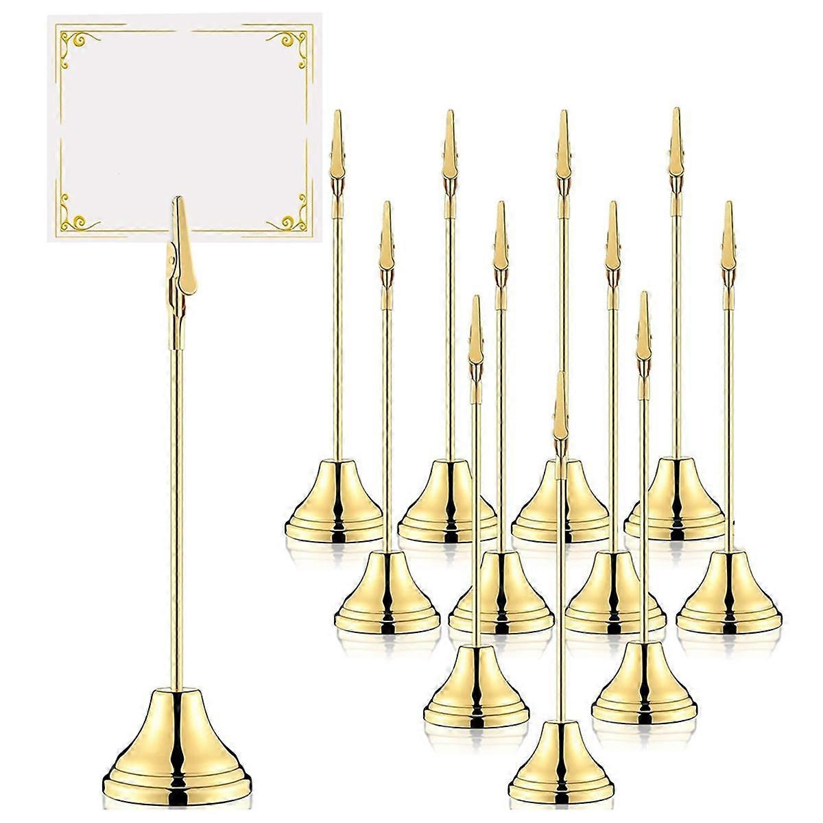 12Pcs Table Number Holders 9 Inch Place Card Holder with Alligator Clip Metal Table Card Holders Table Number Stands