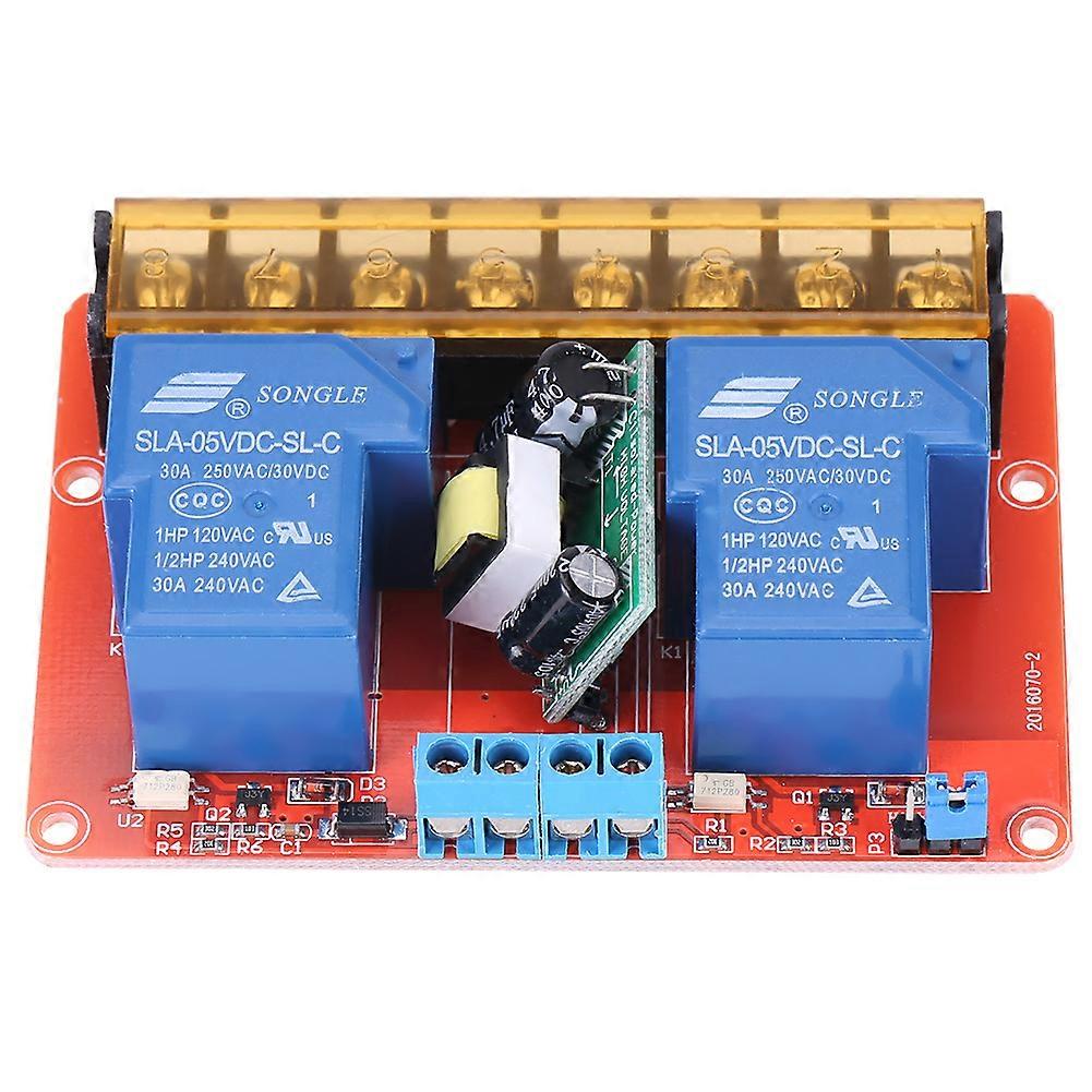 AC100V-250V 30A High Power 2-Channel Relay DC5V High low Level Trigger Switch Module