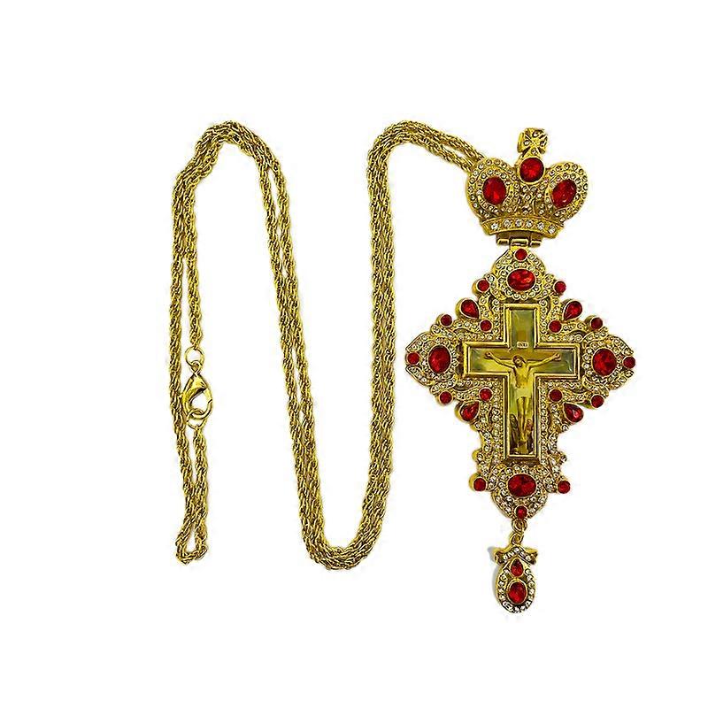 Ornament Cruce pectorală Lanț Cruce ortodoxă greacă pentru preoți Aliaj Cruce pectorală