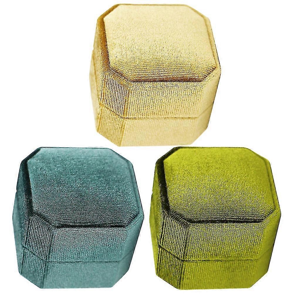 3pcs Ring Boxes Octagonal Jewelry Boxes Engagement Ring Boxes Jewelry Gift Boxes