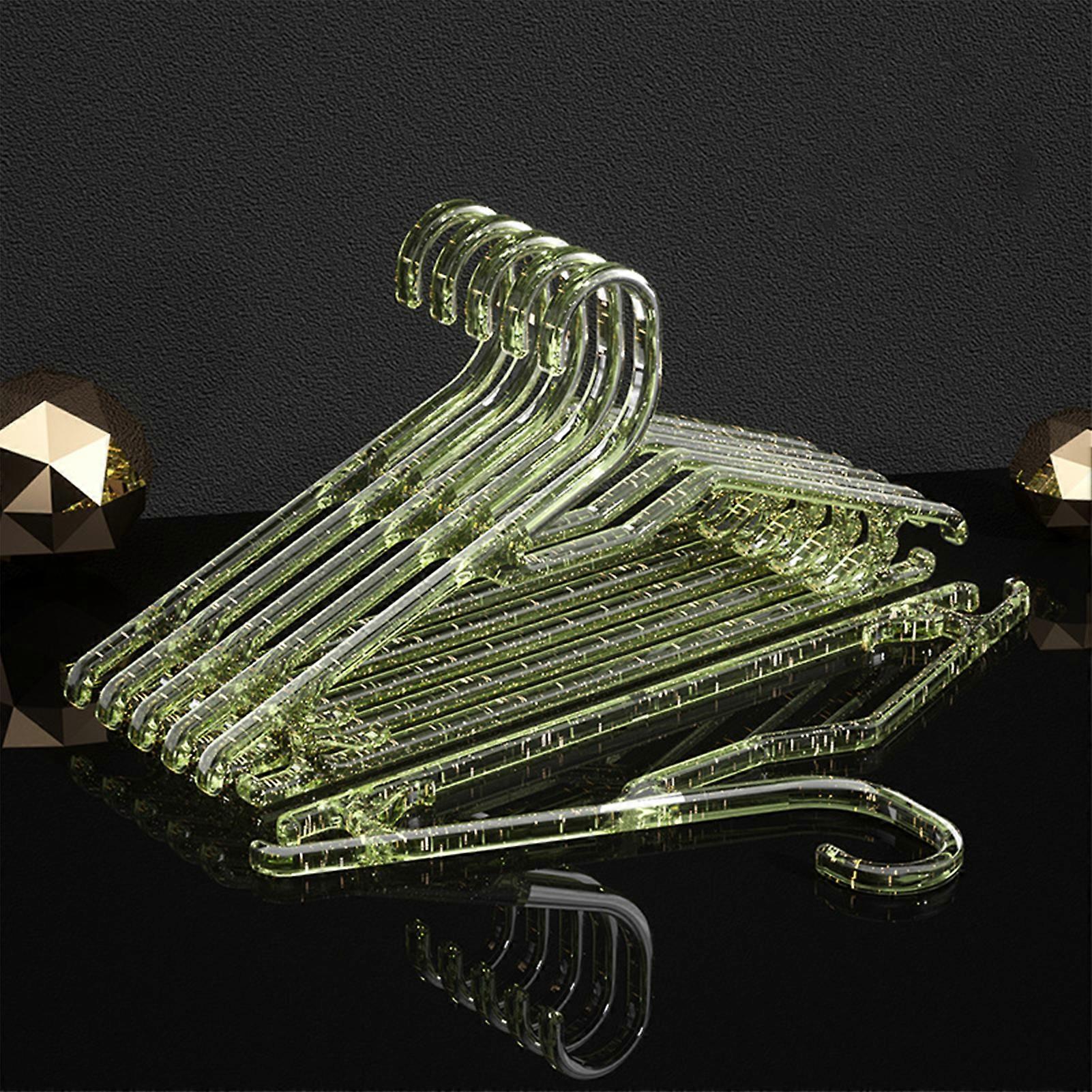 7pcs Clear Plastic Hangers Seamless And Crease-resistant Non-slip Drying Rack For Bathroom Balcony