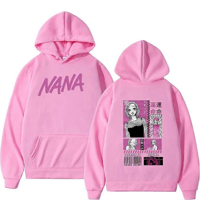Japansk Anime Nana Osaki Hachi Komatsu Hoodie Svart Stenar Band Manga Tröjor Herr Dam Mode Tröjor Y2k Streetwear Rosa