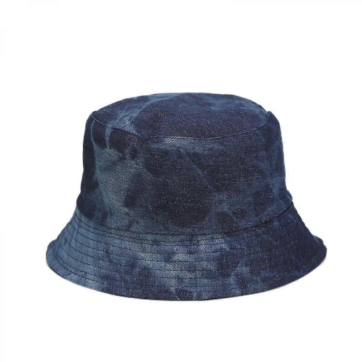 Shxx Wekity Unisex Print Double-side-wear Reversible Bucket Hat (denim, Dark Blue) Xq-mz1097