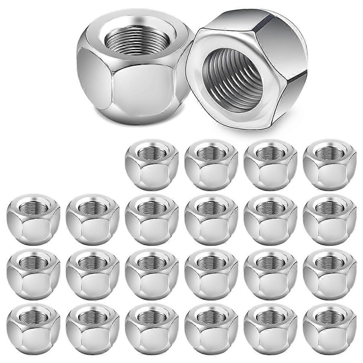 24 Packs 1/2-20 Inch Trailer Lug Nuts, for 1/2inch Wheel Lug Studs on Boat Trailer Tires RV Truck T