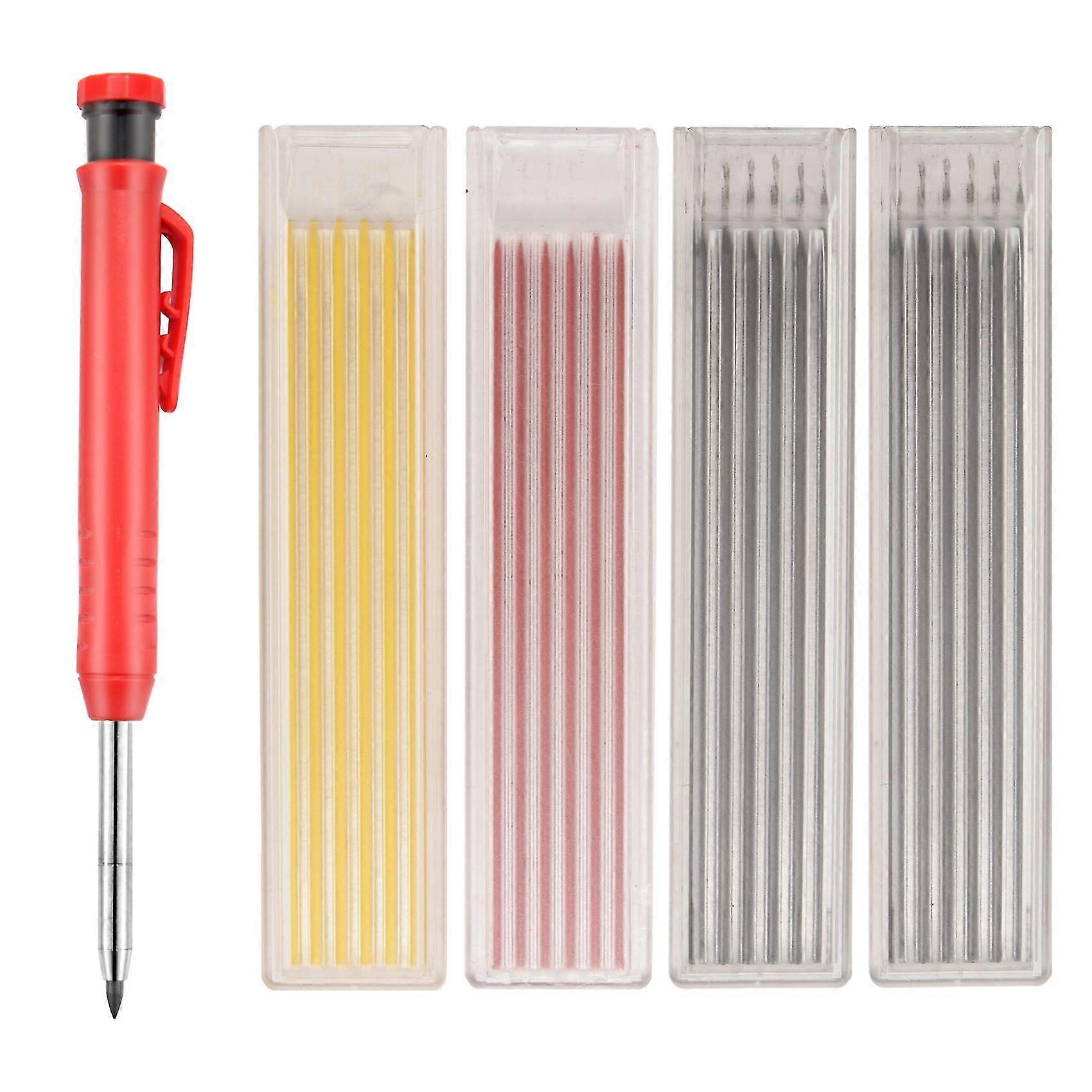 25 Pieces Solid Carpenter Pencil With Sharpener Set Includes 1 Carpenter Pencils Marker 24 Mechanica