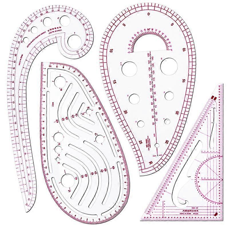 Arealer 6 Pcs Règle Métrique Française Vêtements Règle de Mode Courbe Règle de Tri Outils de Couture pour Couture Couture Couture Motif Modèle de Dessin Pliable