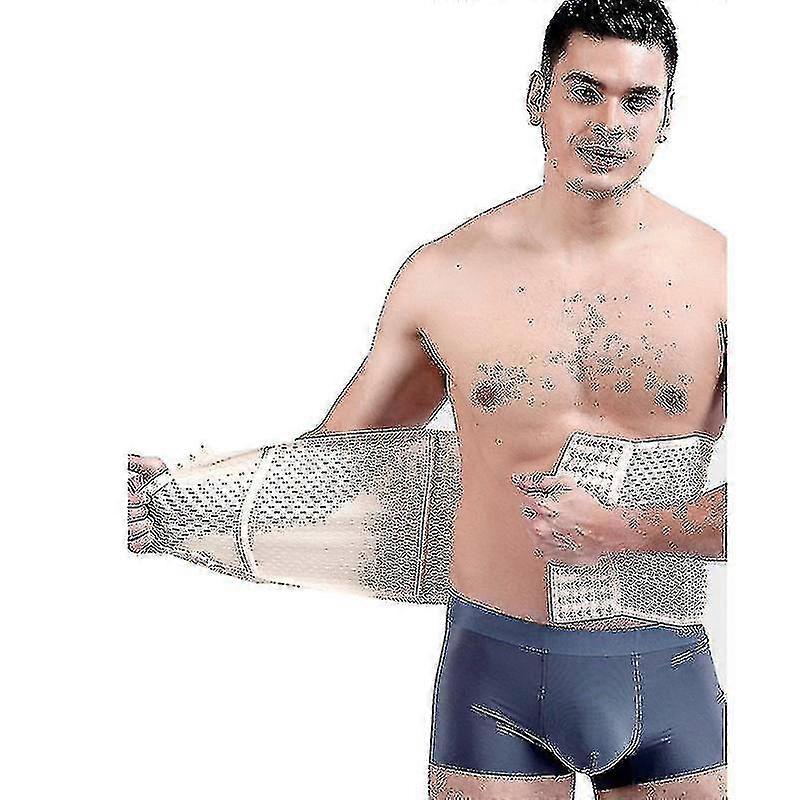 Men Waist Trainer Corsets With Steel Bone Sweat Belt Sauna Suit For Fitness Body Shaper-size,color: 2xl beige