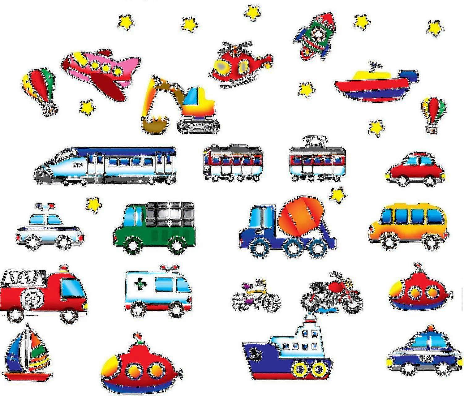 Car Airplane Cartoon Vehicles Wall Decals Murals Decals