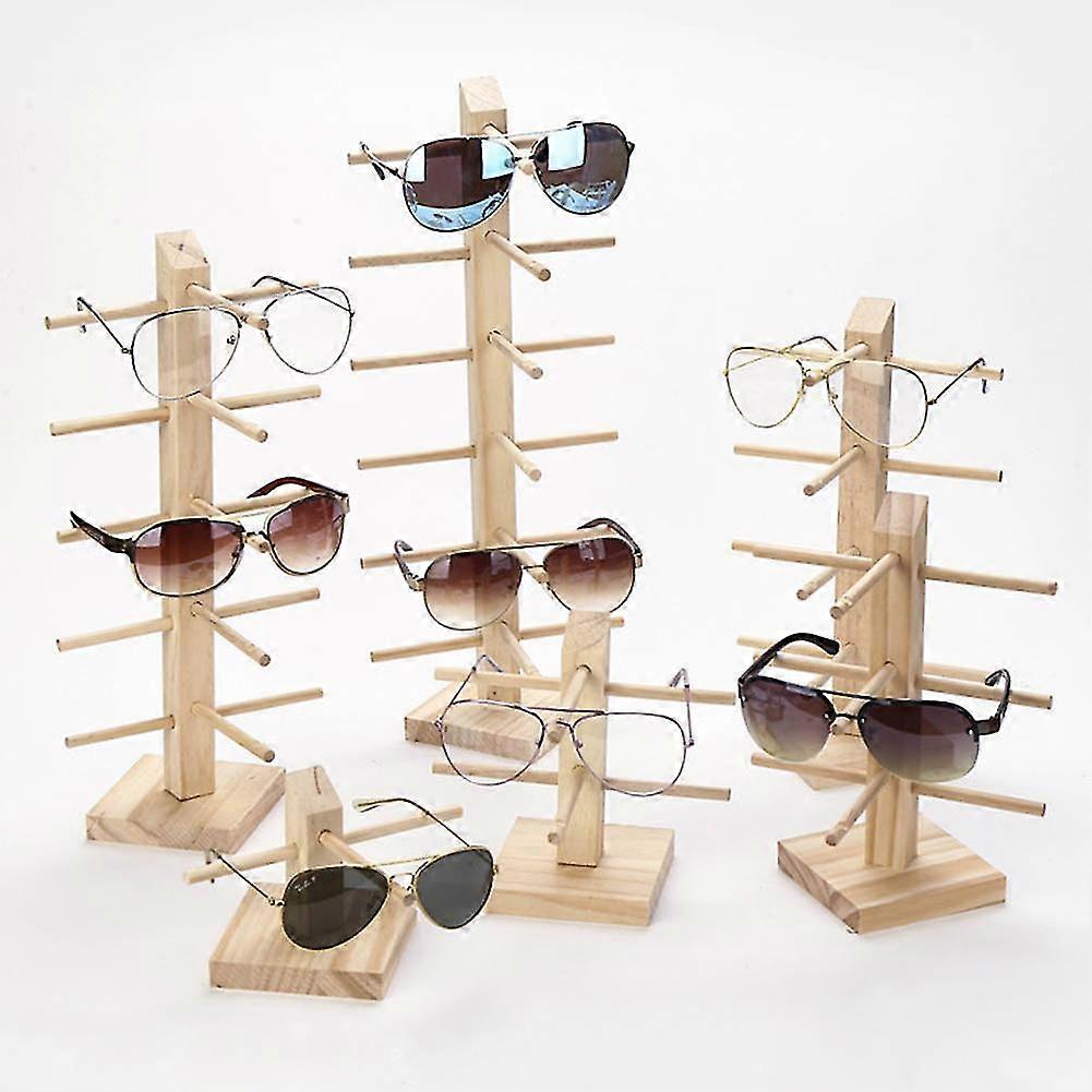 MIMIGO 1 Pcs Wood Sunglass Display Rack Shelf Wooden Durable Eyeglasses Show Stand Holder