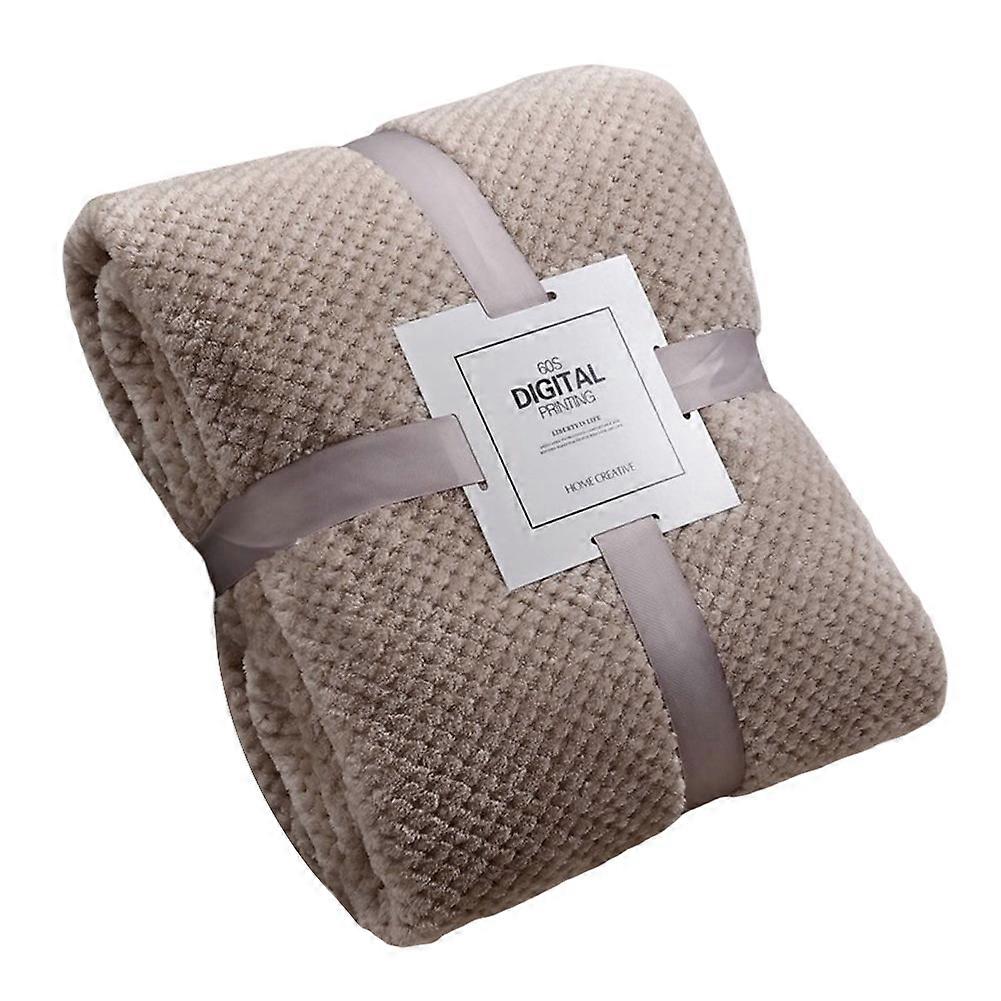 Solid-color Throw Blanket Thicken Warm Flannel Blanket Soft Comfortable Air-Conditioner Quilt