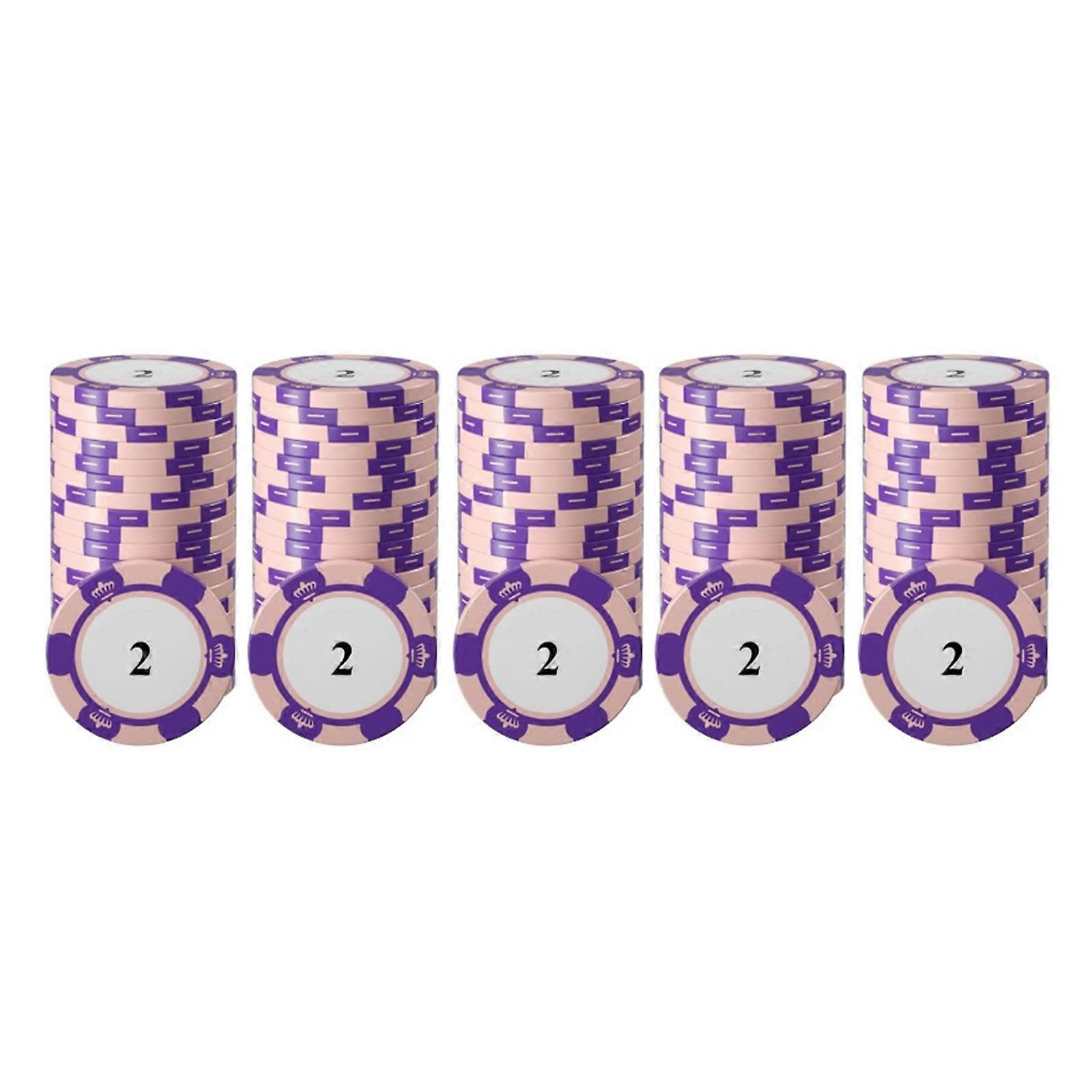 20pcs Poker Chip Set Clear Printing Large Numbers Professional Game Counting Discs for Board Game