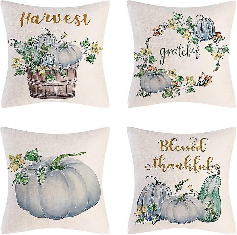 Square Pillowcase, Printed Pillowcase, Printed Pumpkin Pillowcase, Pumpkin Pillow, Linen Pillowcase, Linen Printed Pillowcase, Flax Pumpkin Pillowcase