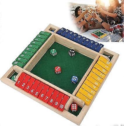 Game Board, 12" Family Wooden Board Tabletop Math Dice Game for Adults and Kids, Classic tabletop version of the game for 2-4 players, suitable for th