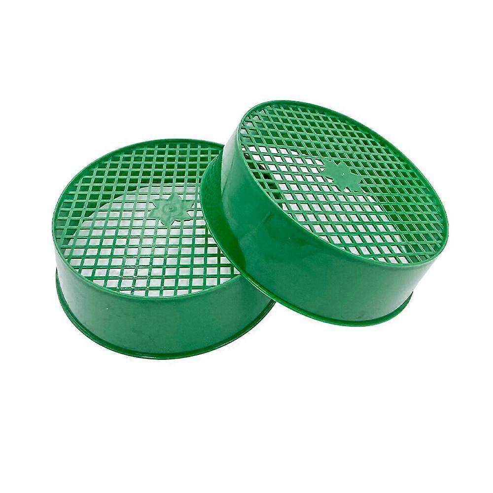2 Pcs Plastic Garden Sieve Mesh Soil Sieve Mesh Screen Gardening Seedling Cultivation Tools for Filtering Soil Stone (Green)