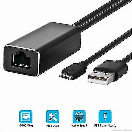 Micro USB till Rj45 Ethernet Lan USB-adapter för Amazon Fire Stick Chromecast