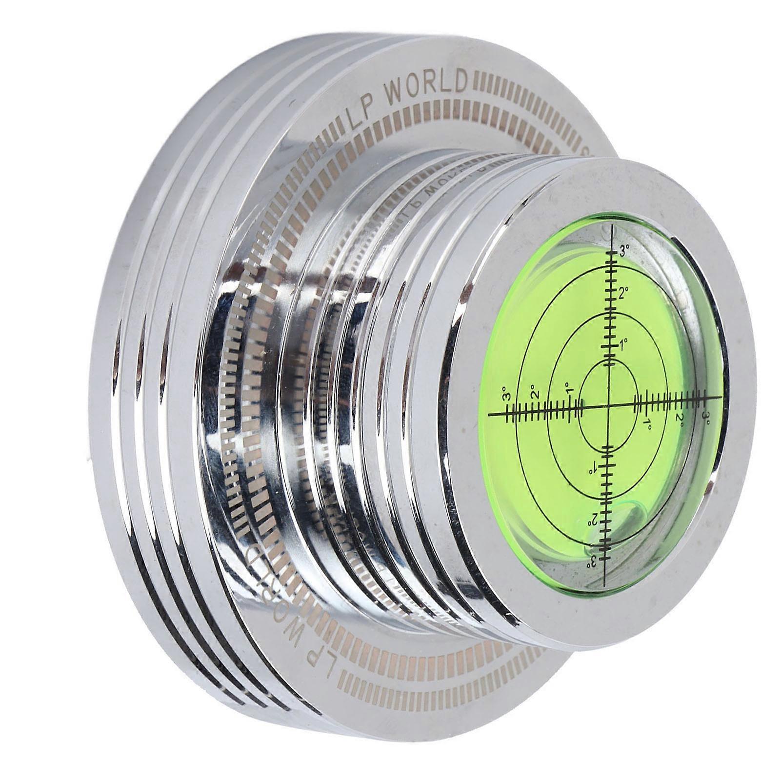 Record Weight Stablizer Clamp for LP Record Player with Bubble Level and Speed Measurement