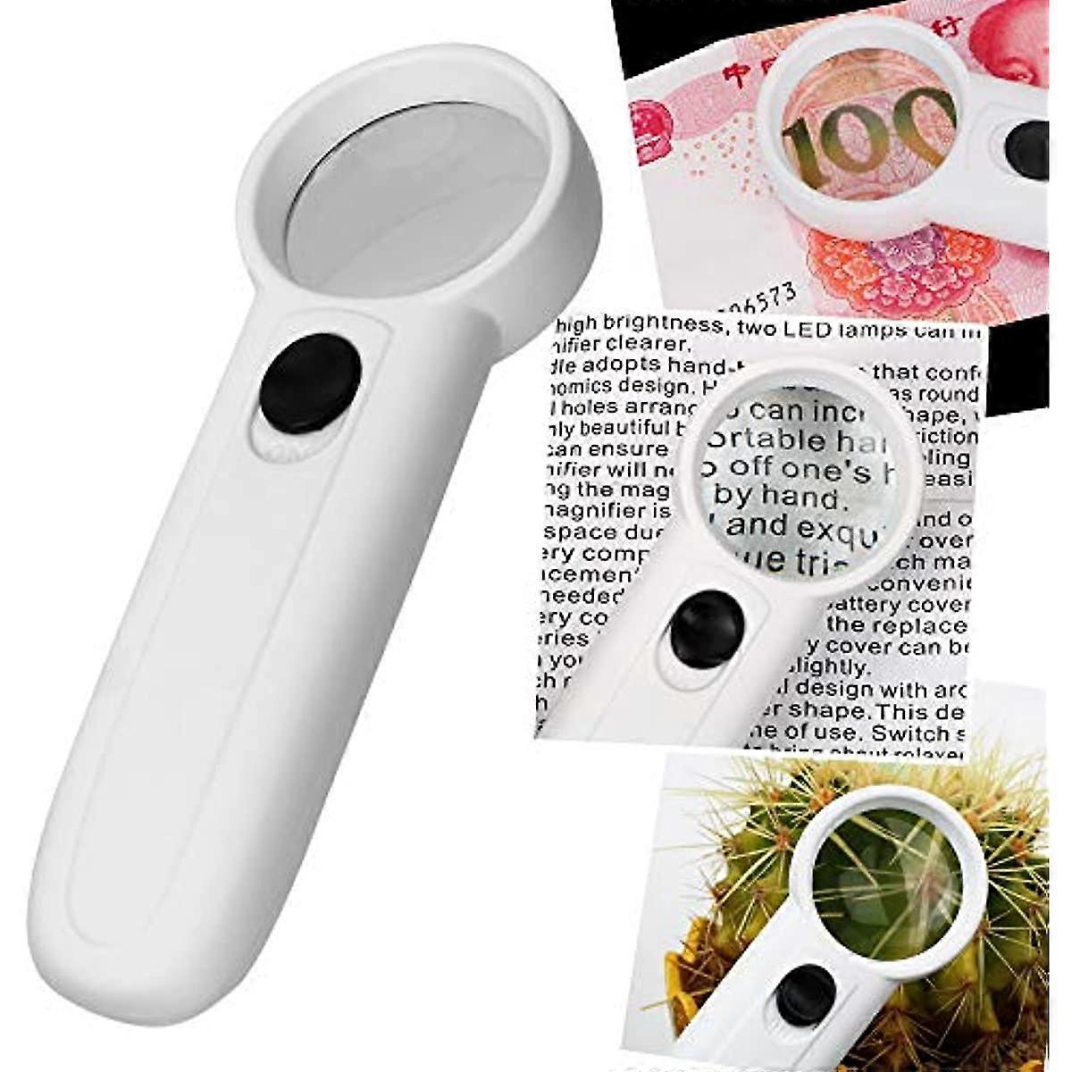 iTimo 15X Diameter Portable Handheld Magnifier 37MM LED Light Loupe with LED Lighting 15 Times Optical Magnifying Glass