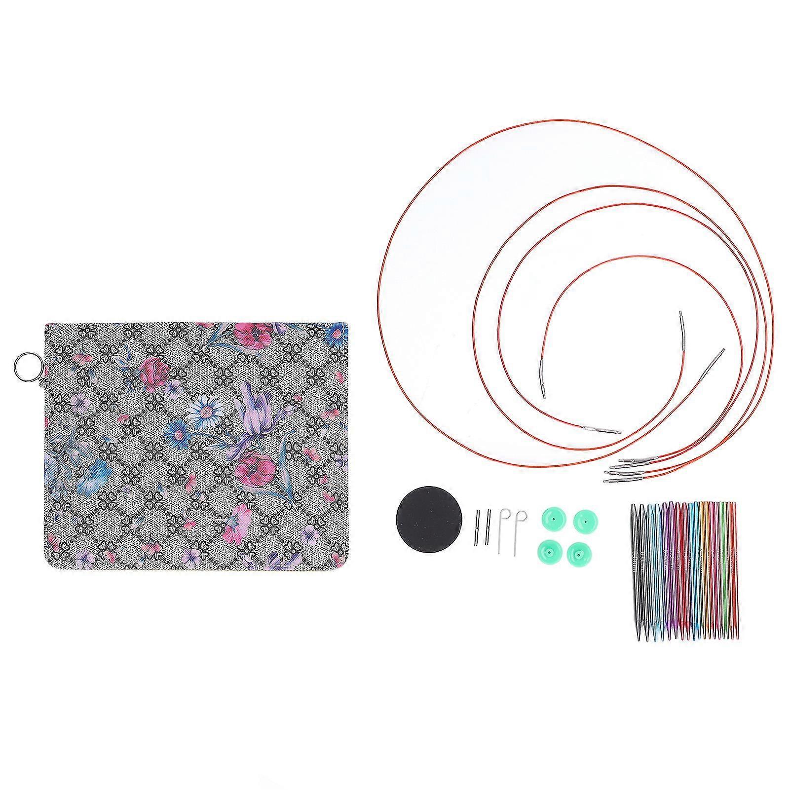 9 Sizes Durable Aluminium Circular Knitting Needles Set - Ergonomic Design for Sweater Knitting DIY